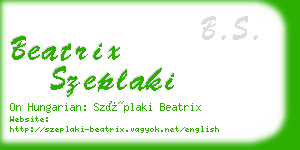 beatrix szeplaki business card